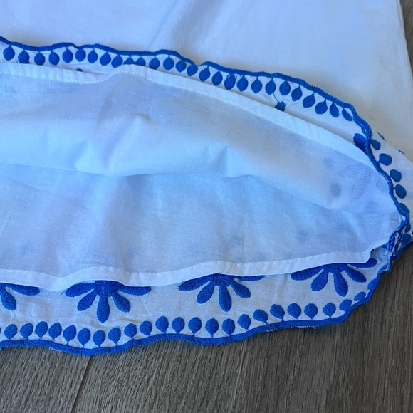 J. Crew Factory CottonHigh Neck Swing Top With Embroidery In White Size Medium - Picture 9 of 13